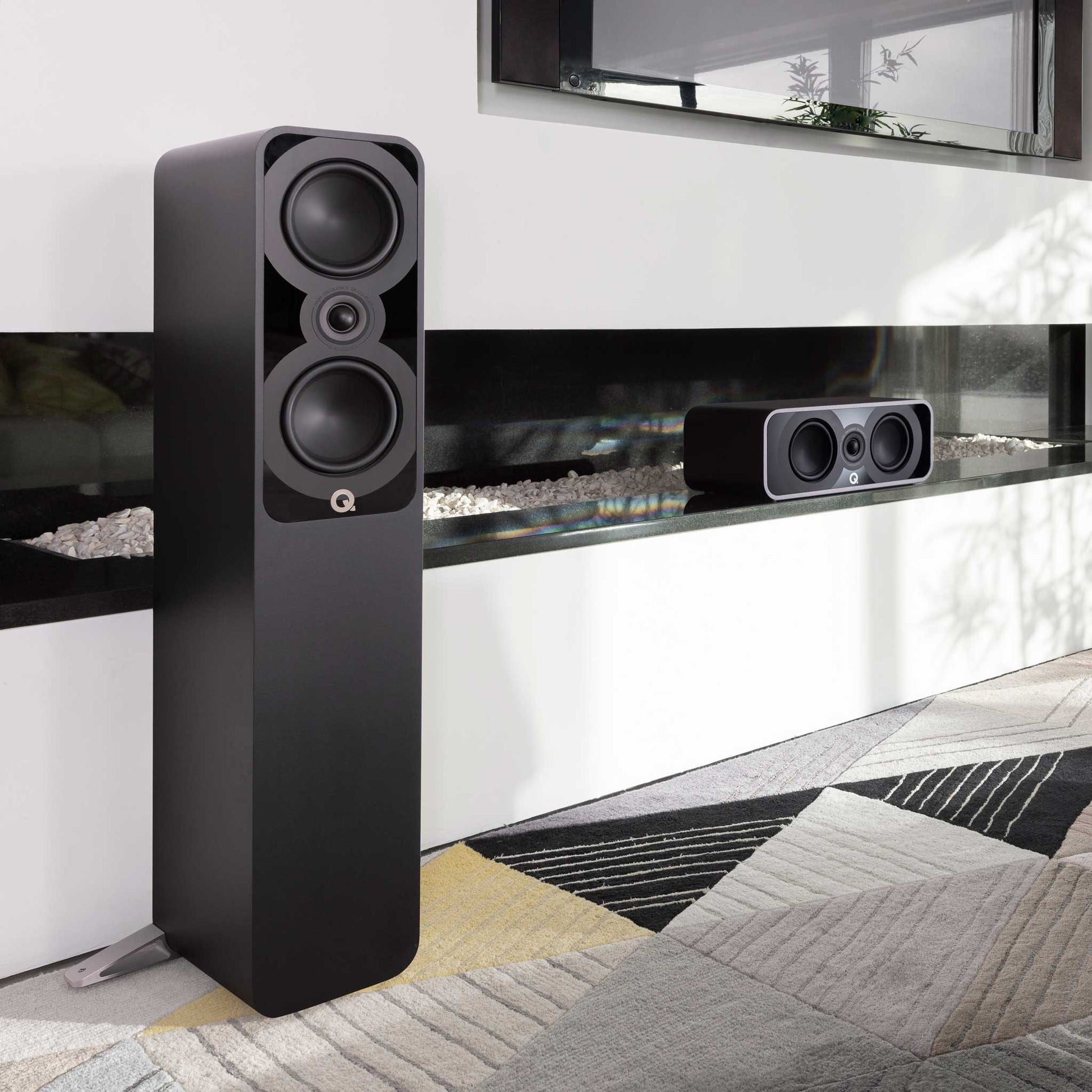 Q Acoustics 5050 Satin Black Room Setting