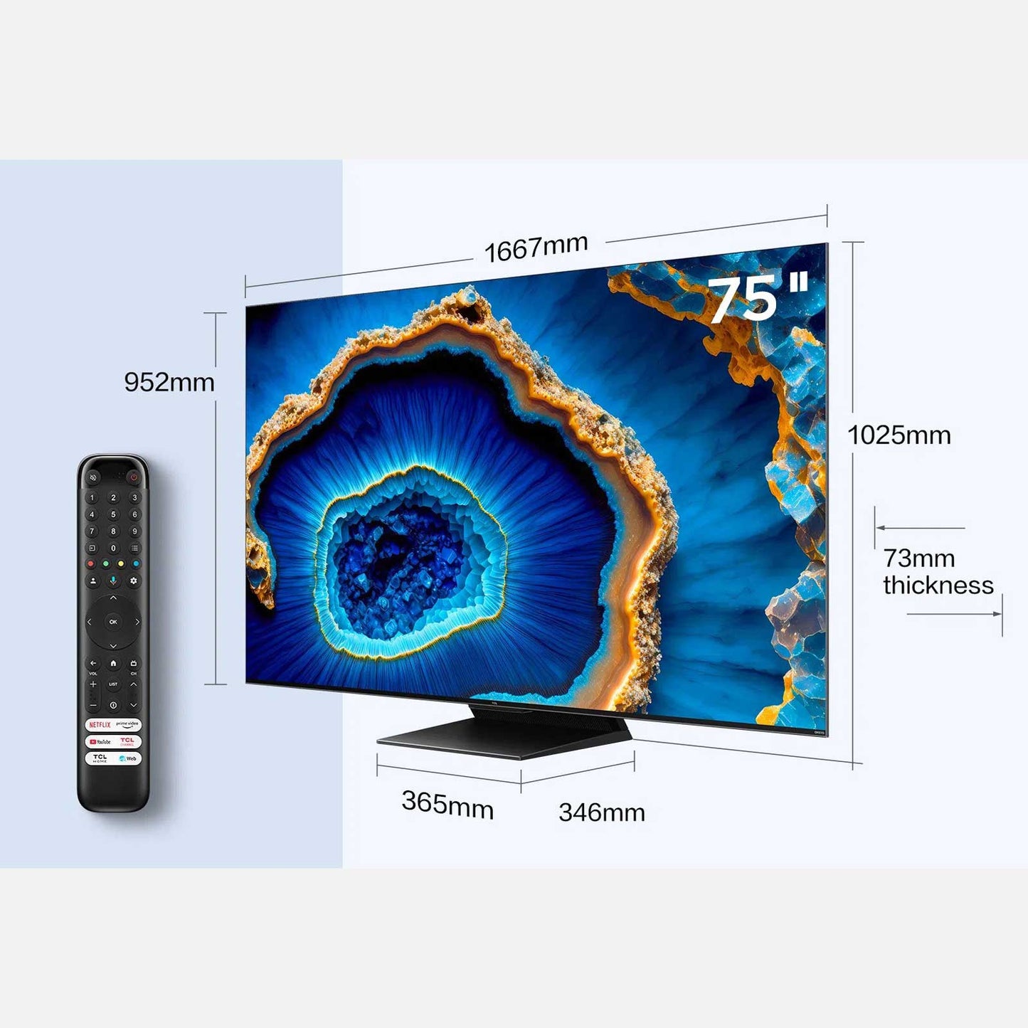 TCL 75C805K Dimensions