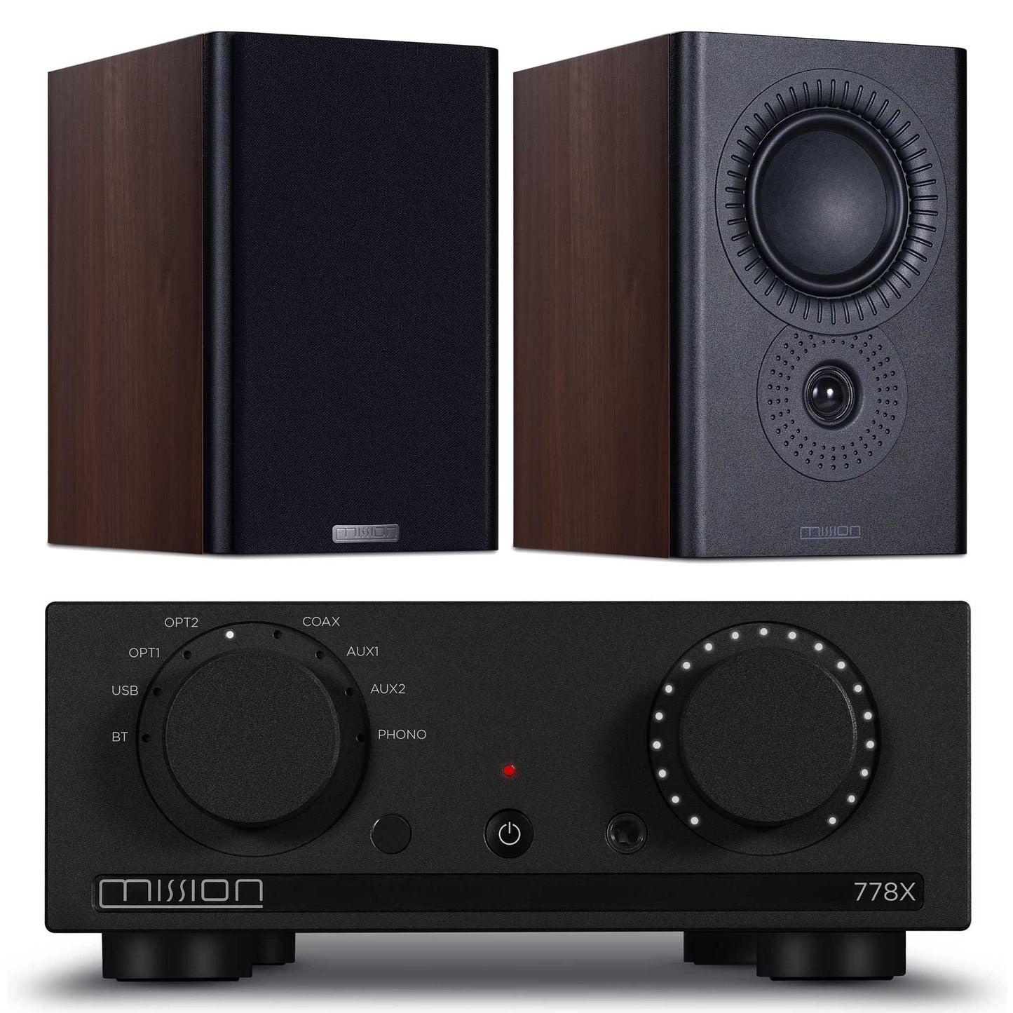 Mission 778x Black with LX-2 MKII Speakers Walnut