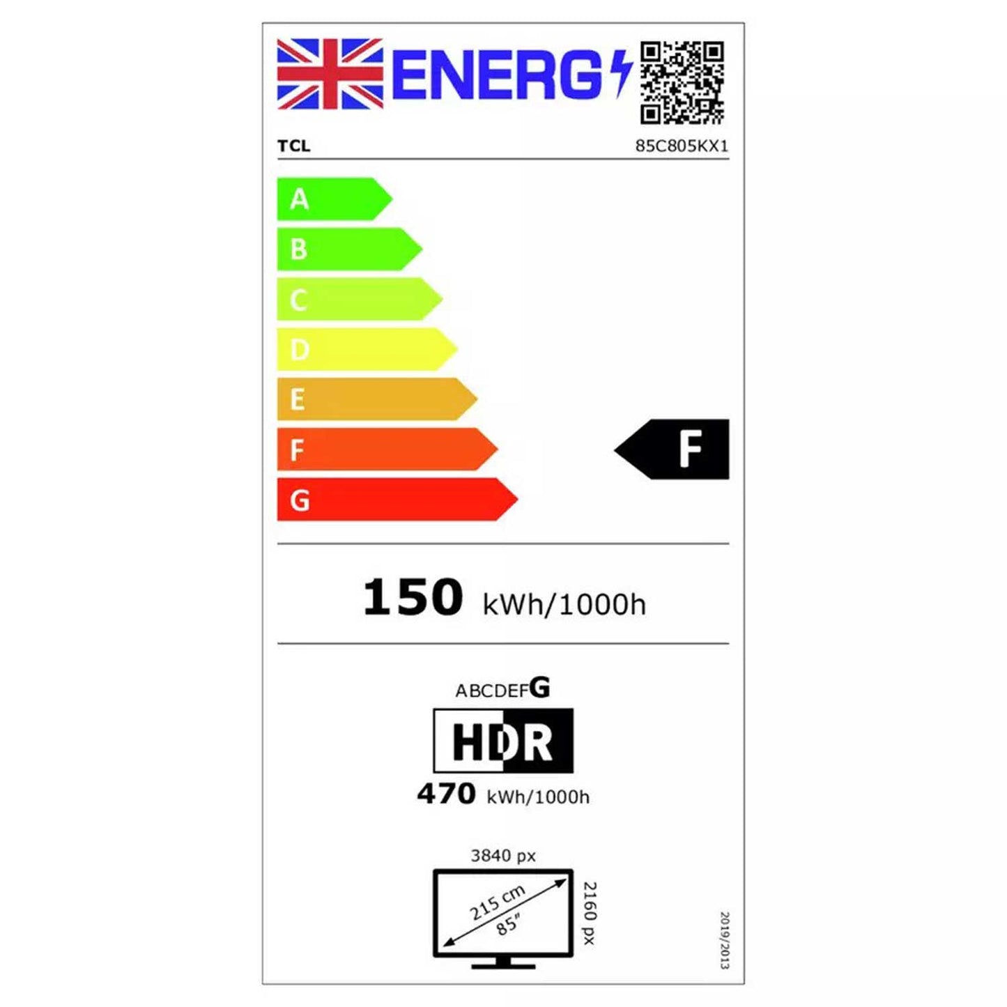 TCL 85C805K Energy Label