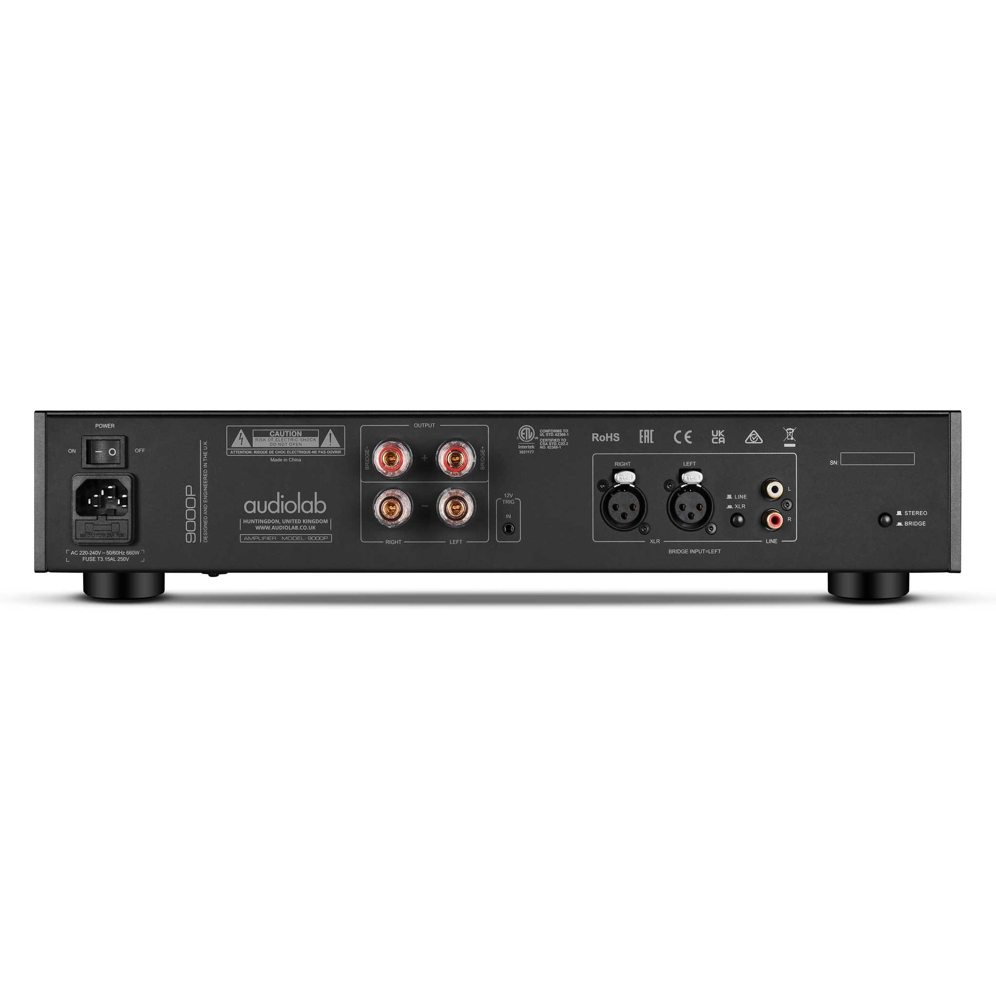 Audiolab 9000P Power Amplifier Black Rear View