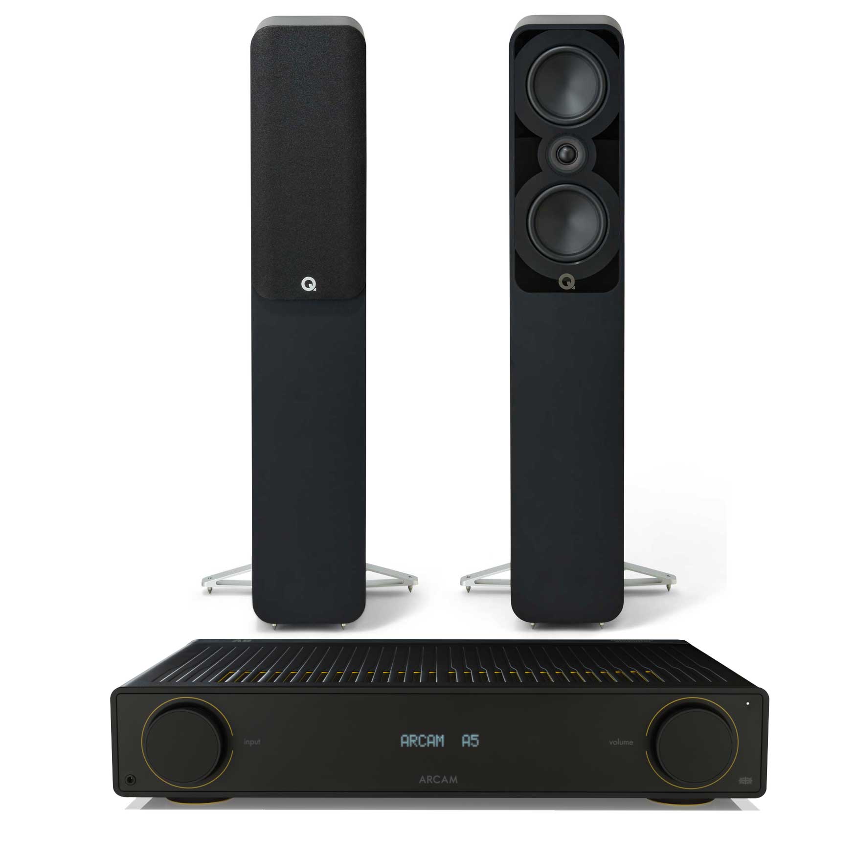 Arcam A5 with Q Acoustics 5040 Speakers Satin Black