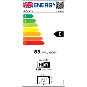 Sony BRAVIA 8 65" Energy Label