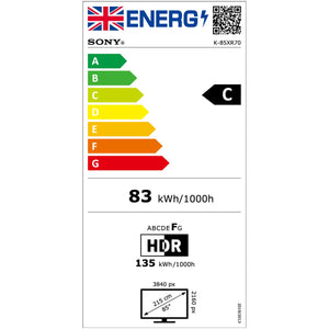 Sony BRAVIA 7 85" Energy Label