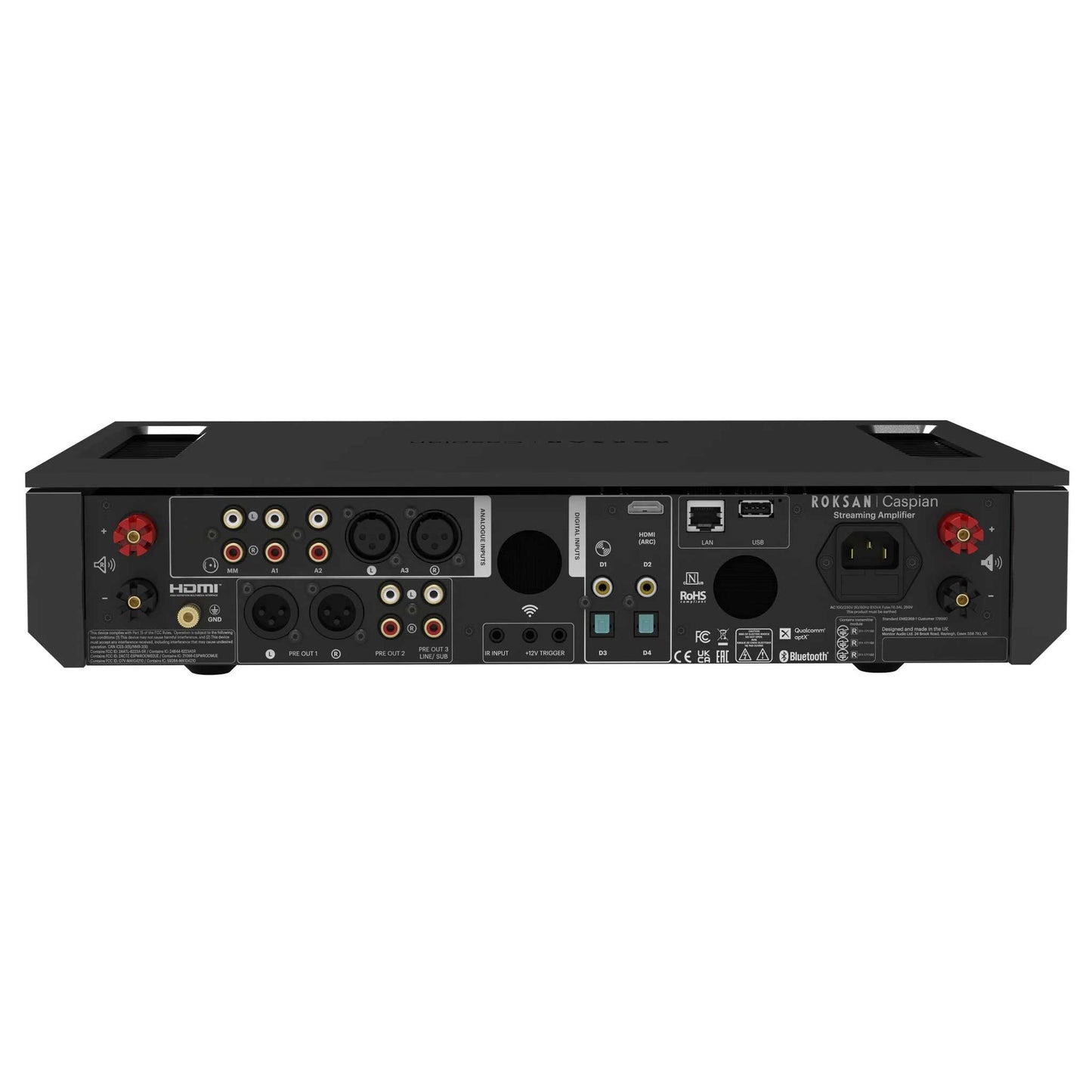 Roksan Caspian 4G Streaming Amplifier Black Rear View