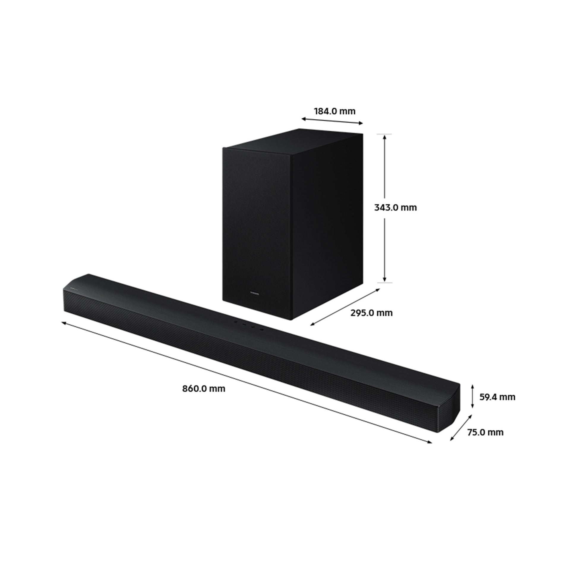 Samsung HW-B650D Dimensions