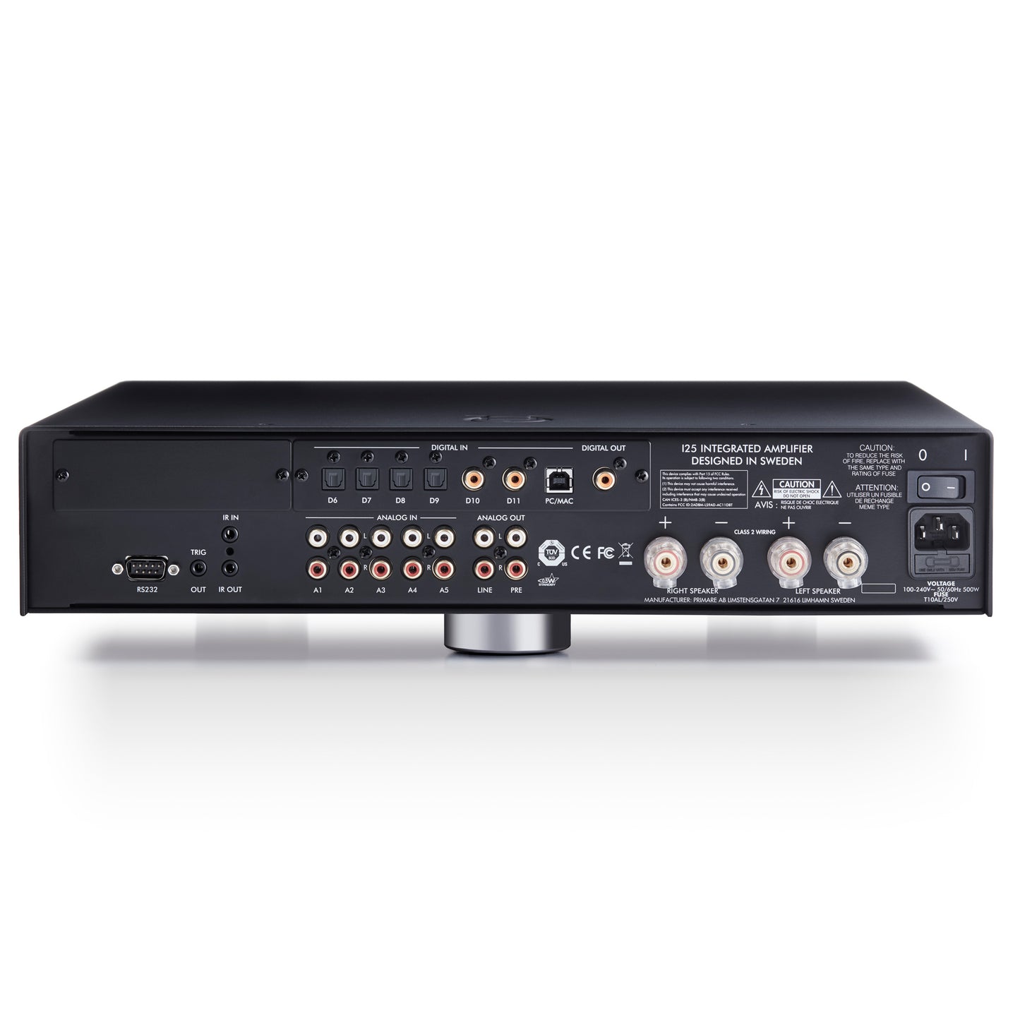 Primare I25 DAC Integrated Amplifier Rear View