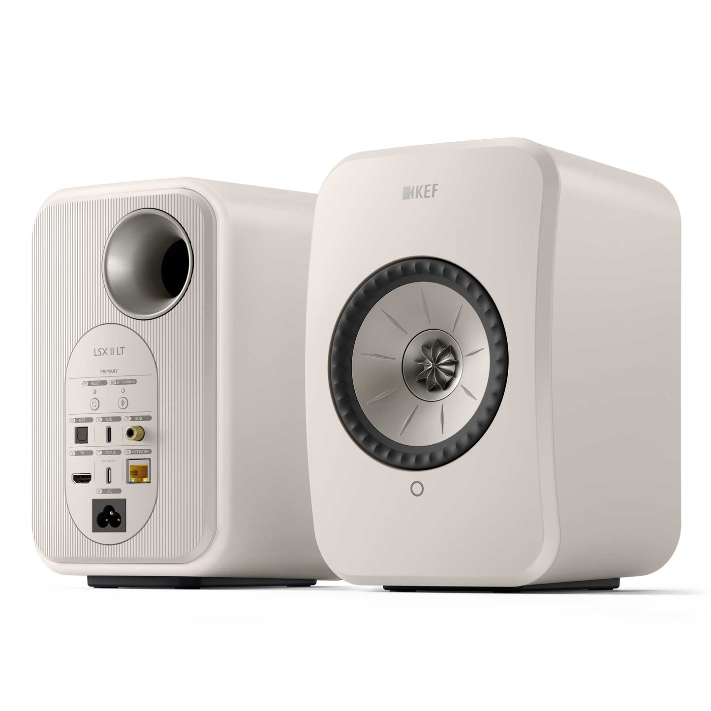 KEF LSX II LT Stone White Angled View