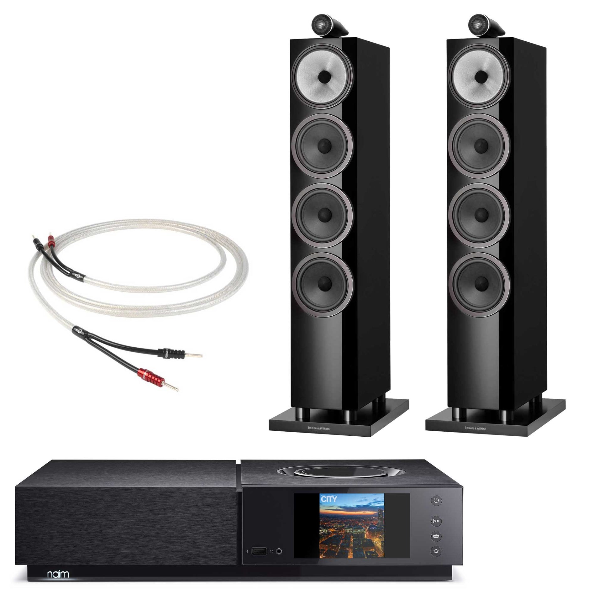 Naim Uniti Nova With Bowers & Wilkins 702 S3 Gloss Black