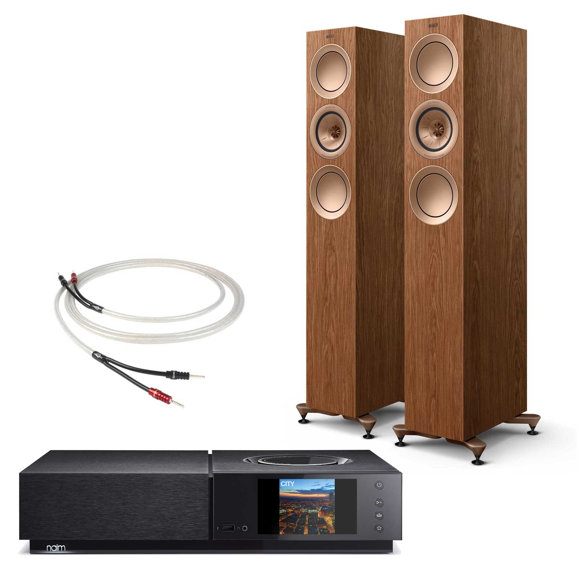 Naim Uniti Nova With KEF R5 Meta Walnut