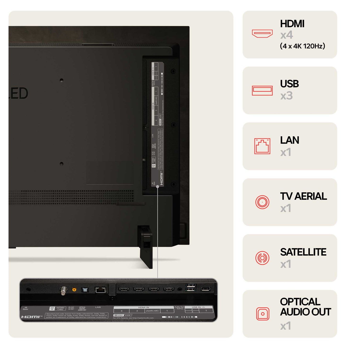 LG OLED42C44LA inputs