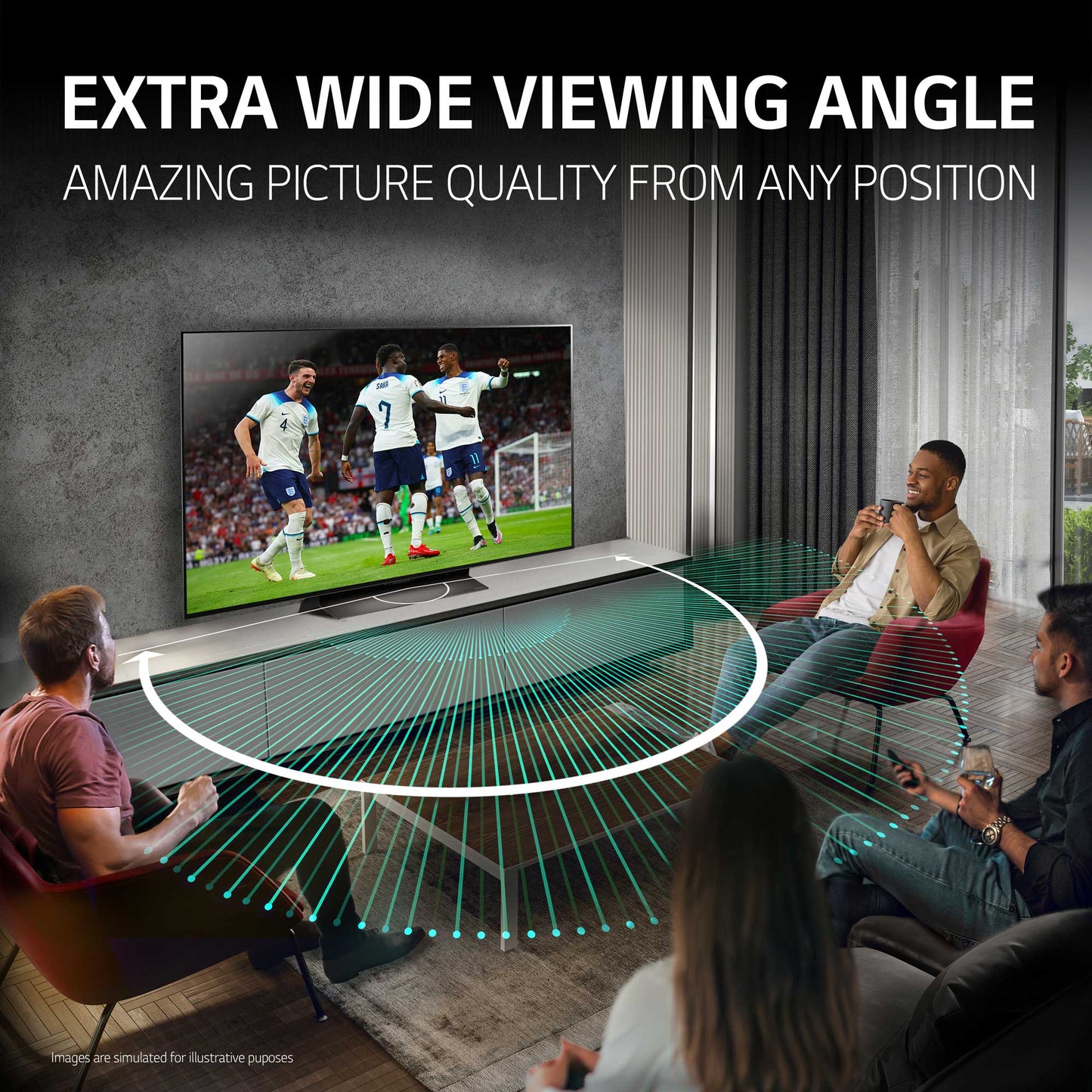 LG OLED55C46LA wide viewing angle