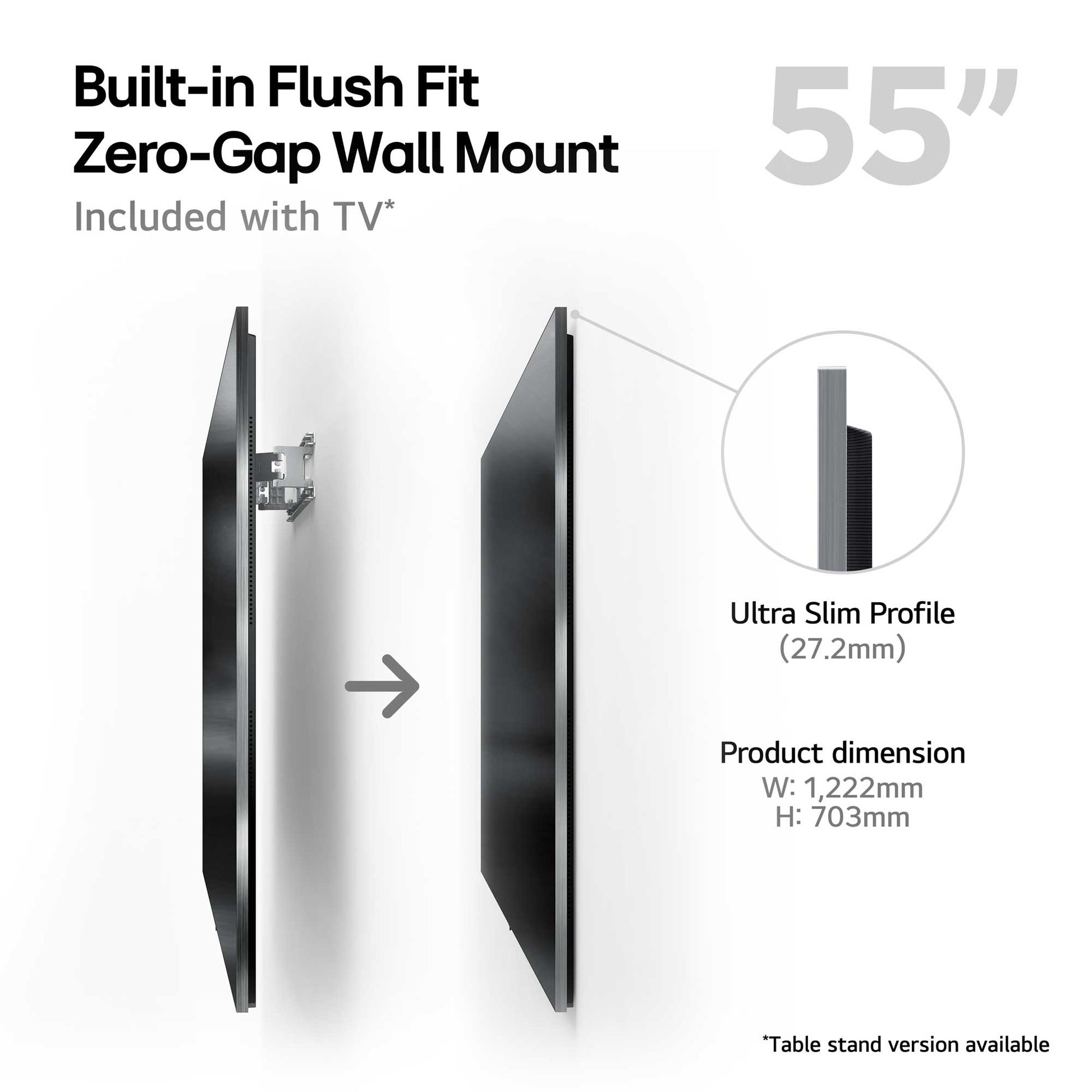 LG OLED55G45LW Zero-Gap Wall MOunt