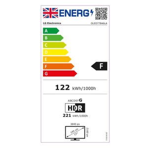 LG OLED77B46LA Energy Label