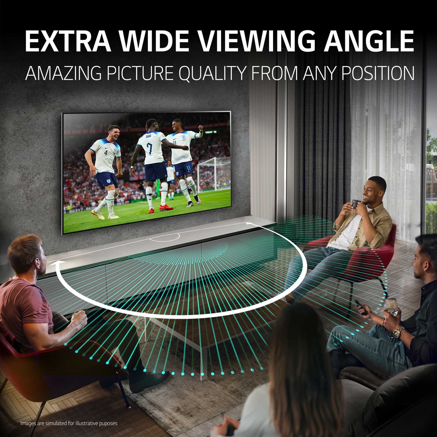 LG OLED77G45LW Extra Wide Viewing Angle