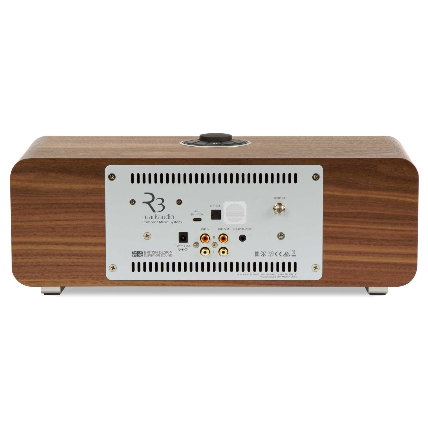 Ruark Audio R3S Rich Walnut Rear View