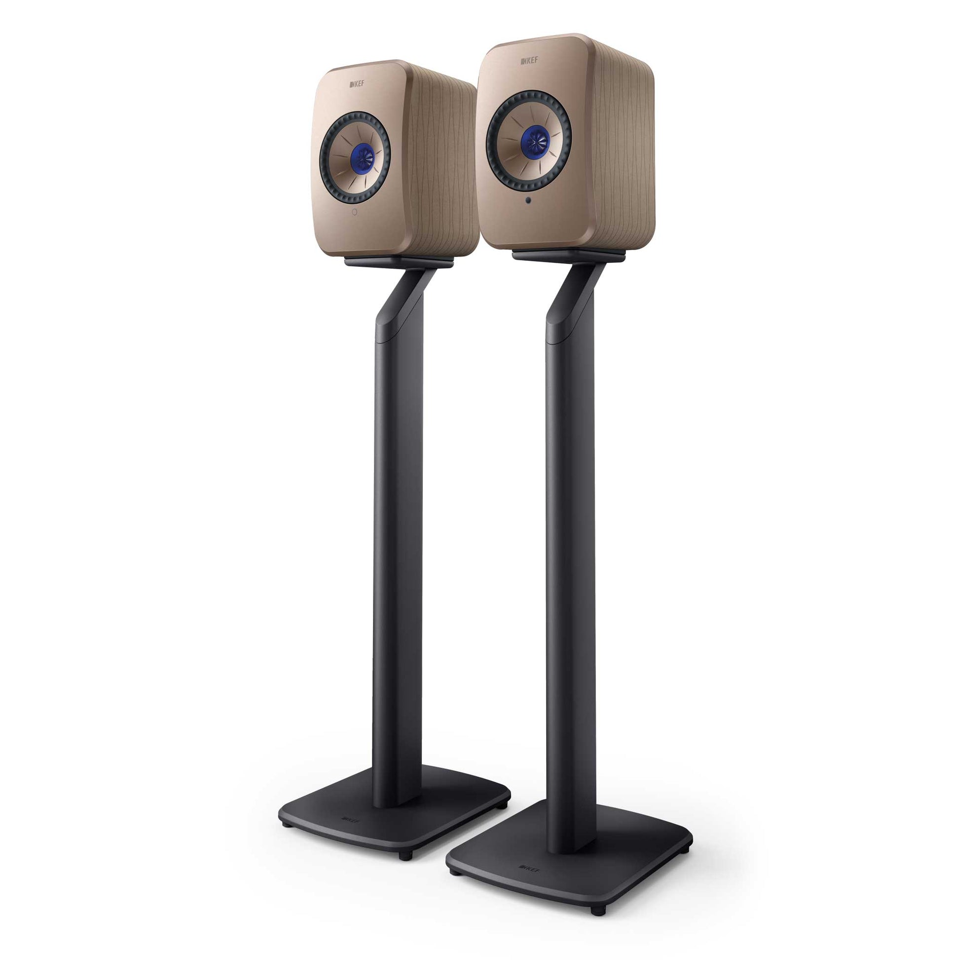 KEF S1 Floor Stands Slate Grey With LSX II Soundwave