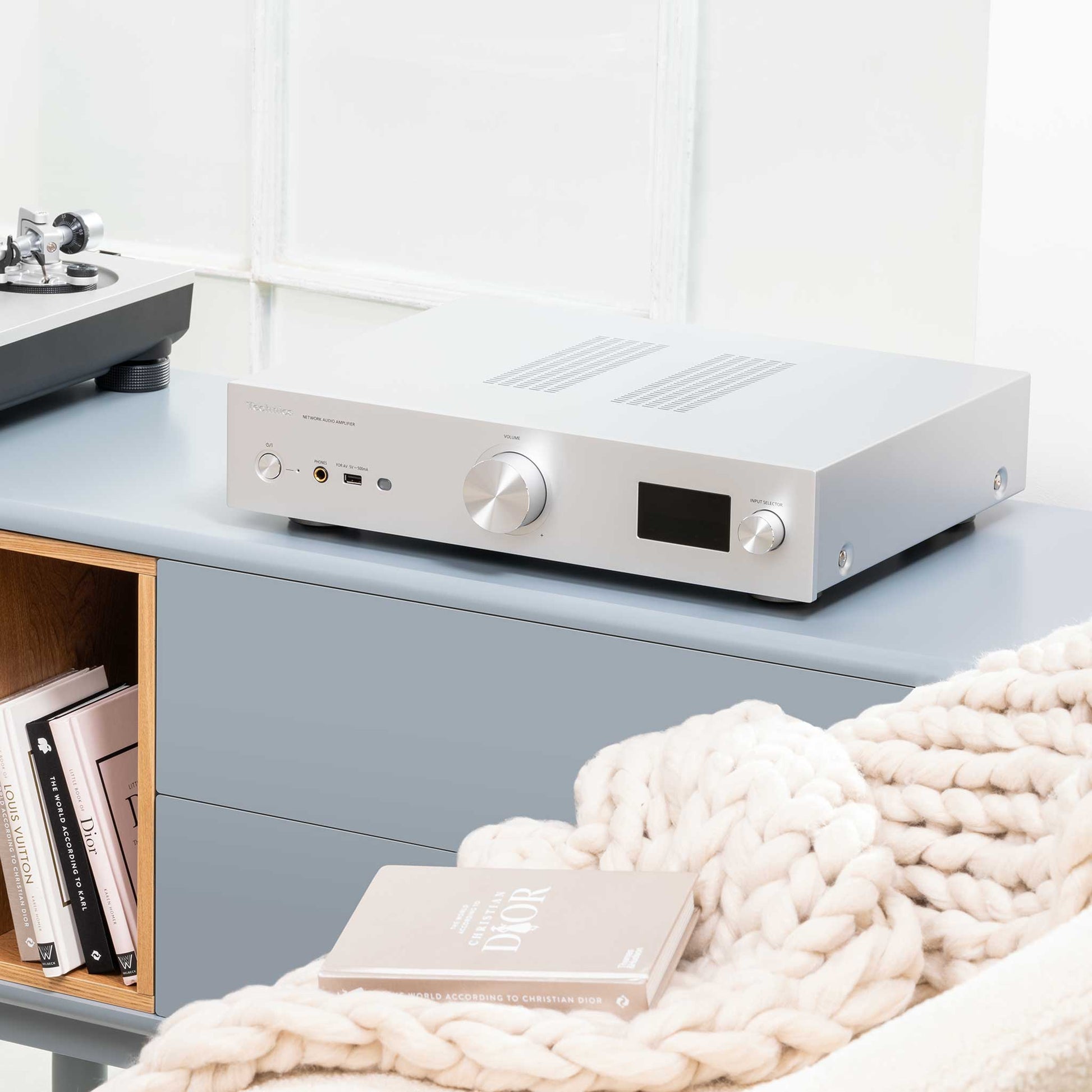 Technics SU-GX70 Silver On Sideboard