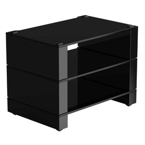 Blok Stax 2G 3-shelf Collection Black Glass with Gloss Black