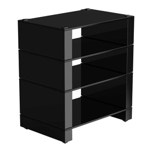 Blok Stax 2G 4-Shelf Collection Black Glass with High Gloss Black