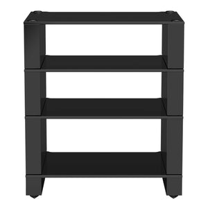 Blok Stax 2G 4-Shelf Collection Black Glass with High Gloss Black Front