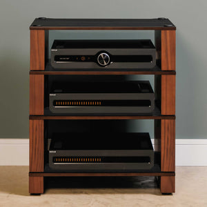 Blok Stax 2G 4-Shelf Collection Black Ash with Natural Walnut Front View