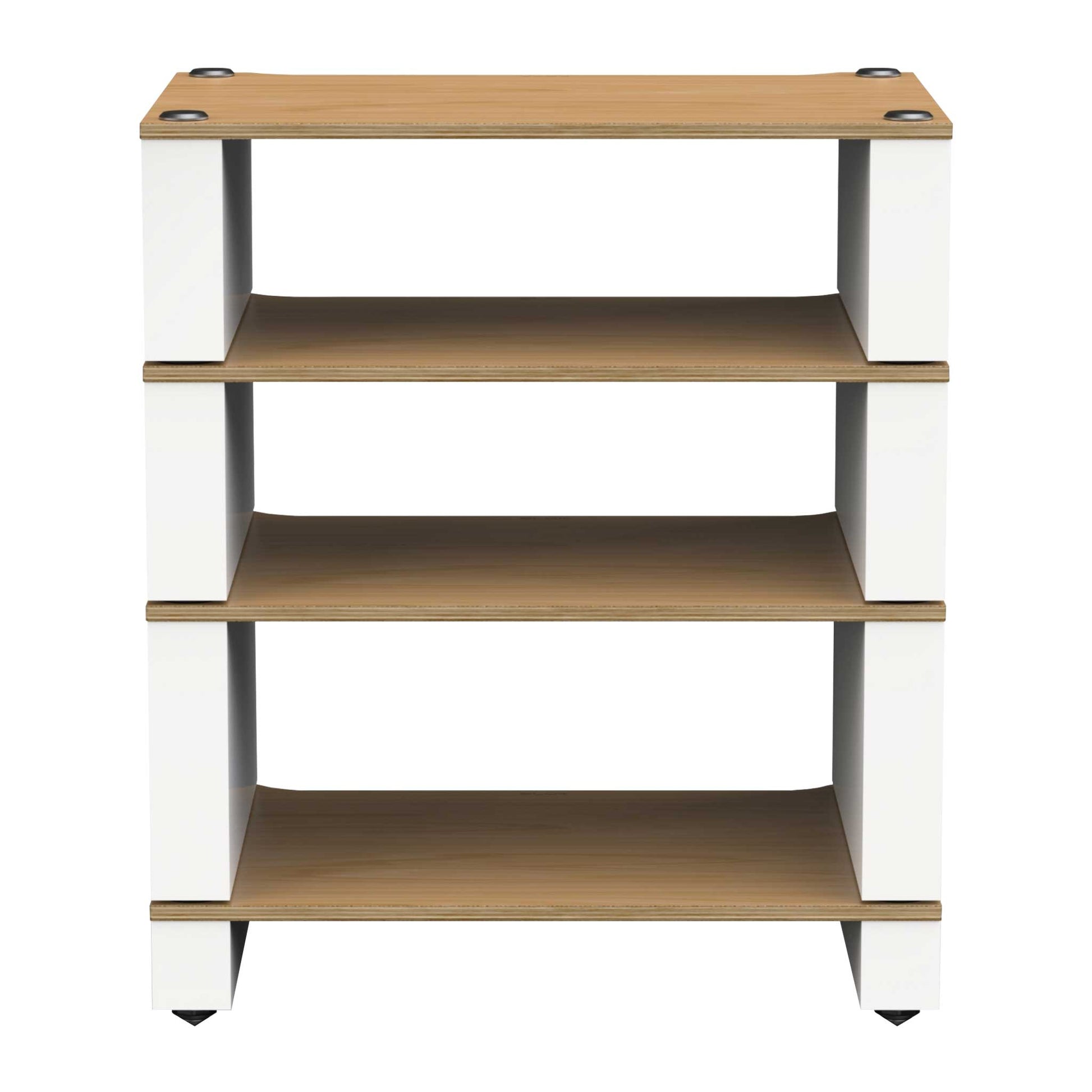 Blok Stax 2G 4-Shelf Collection Natural Ash with Satin White Front View