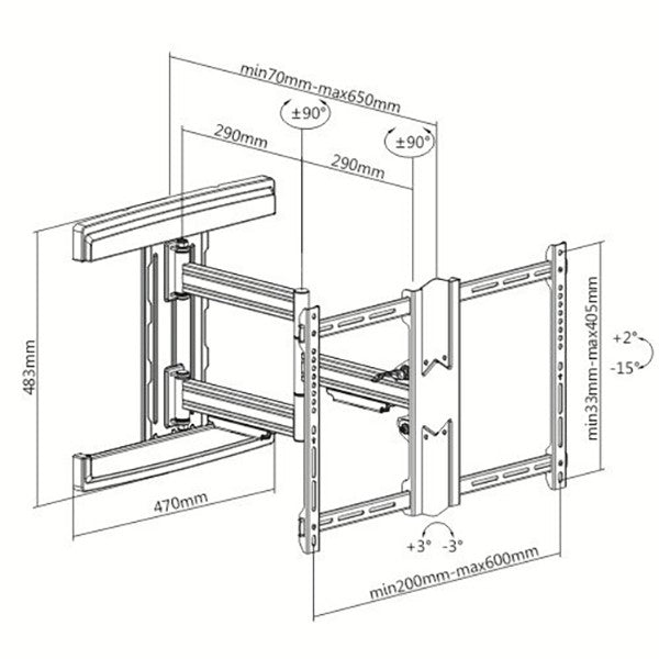 Techlink TWM650 Cantilever Wall Bracket