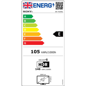 Sony BRAVIA XR75X90L Energy Label