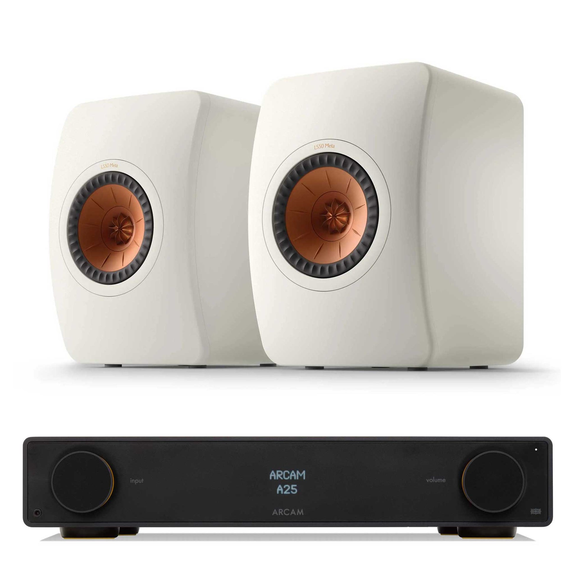 Arcam A25 with KEF LS50 Meta Mineral White