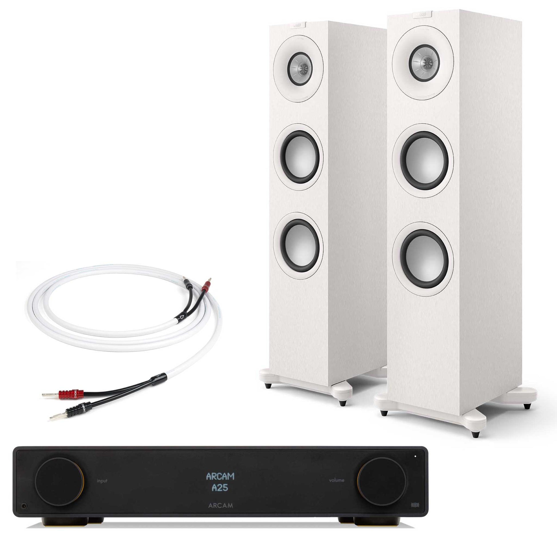 Arcam A25 with KEF Q7 Meta Satin White