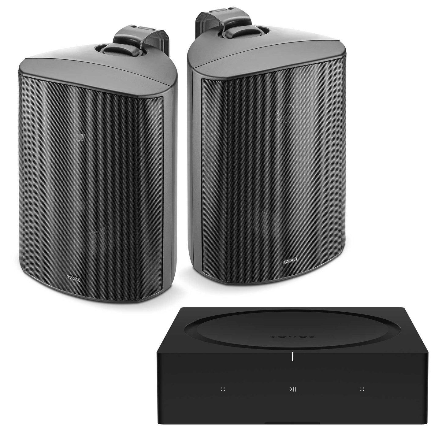 Sonos Amp with Focal 100 OD6 Outdoor Speakers Black (pair)