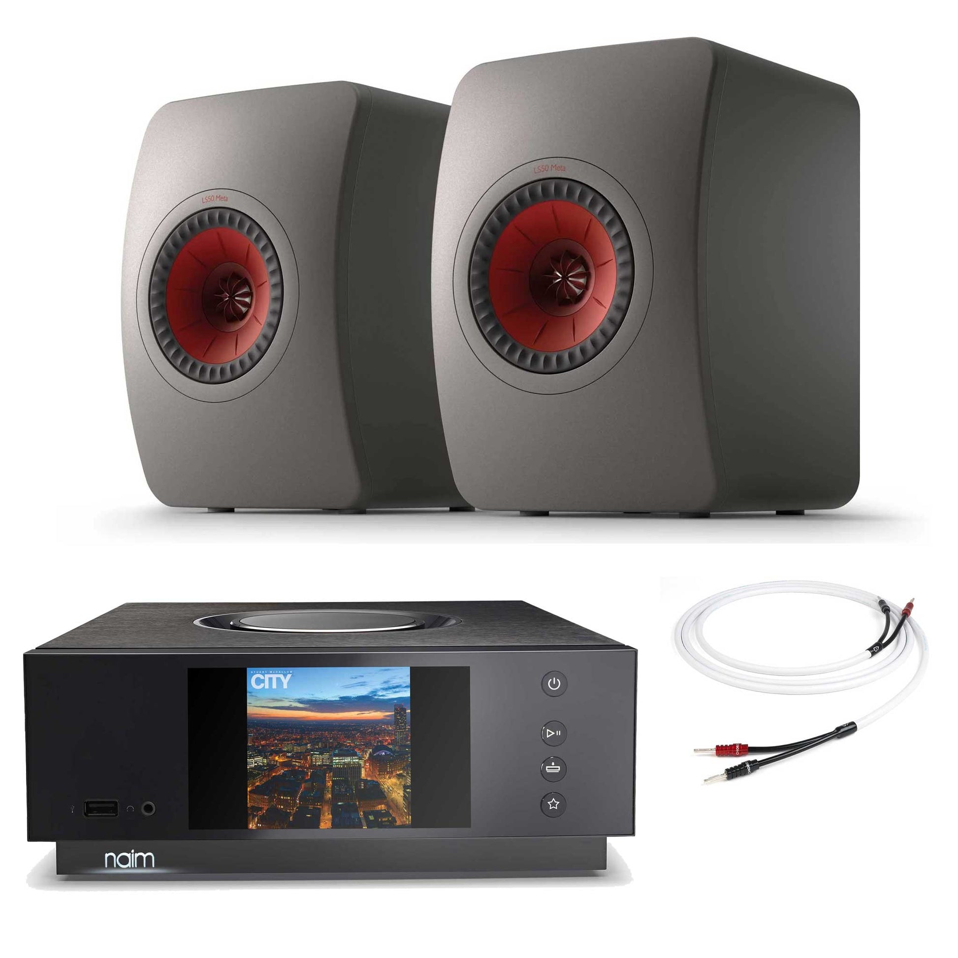 Naim Uniti Atom With KEF LS50 Meta Titanium Grey