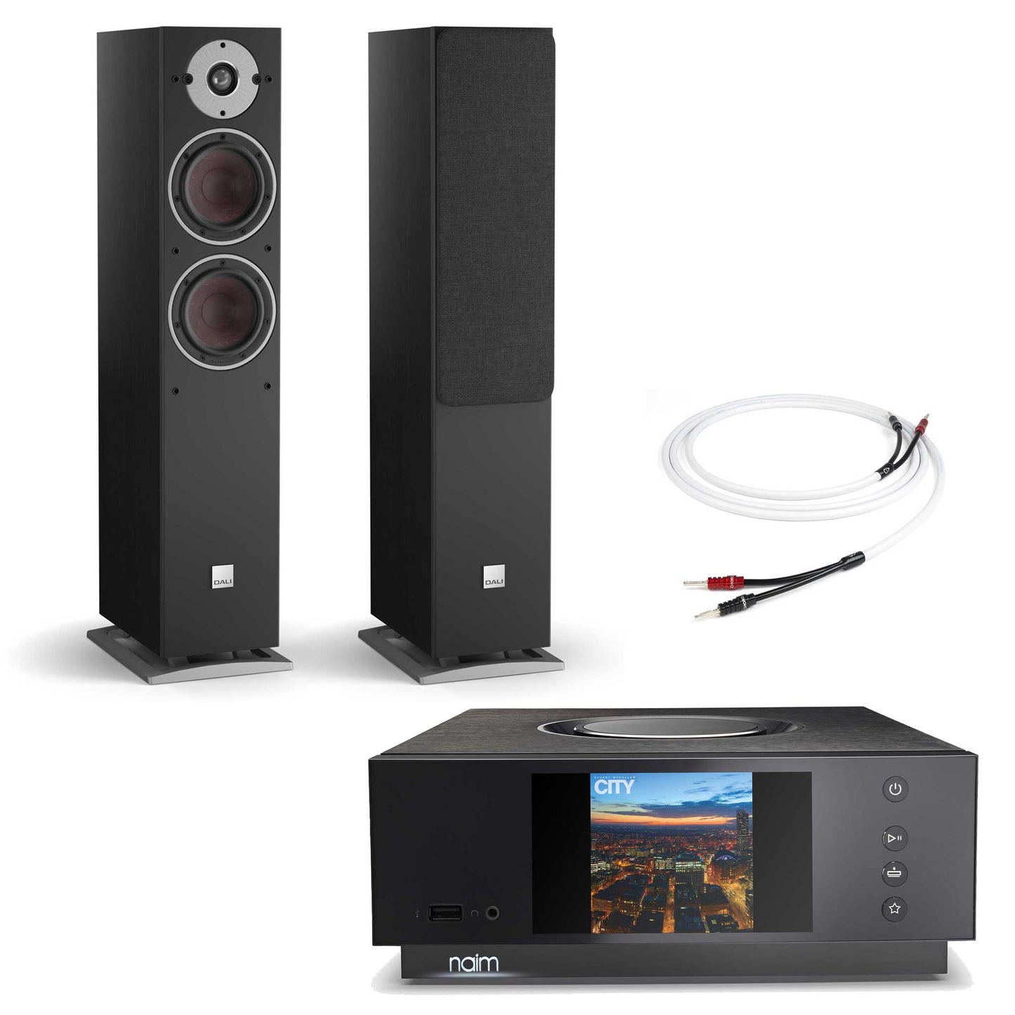 Naim Uniti Atom With Dali Oberon 5 Speakers Black