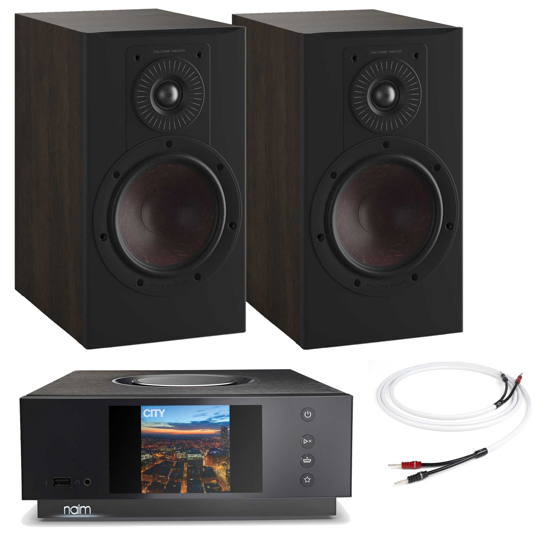 Naim Uniti Atom With Dali Opticon 2 MK2 Tobacco Oak