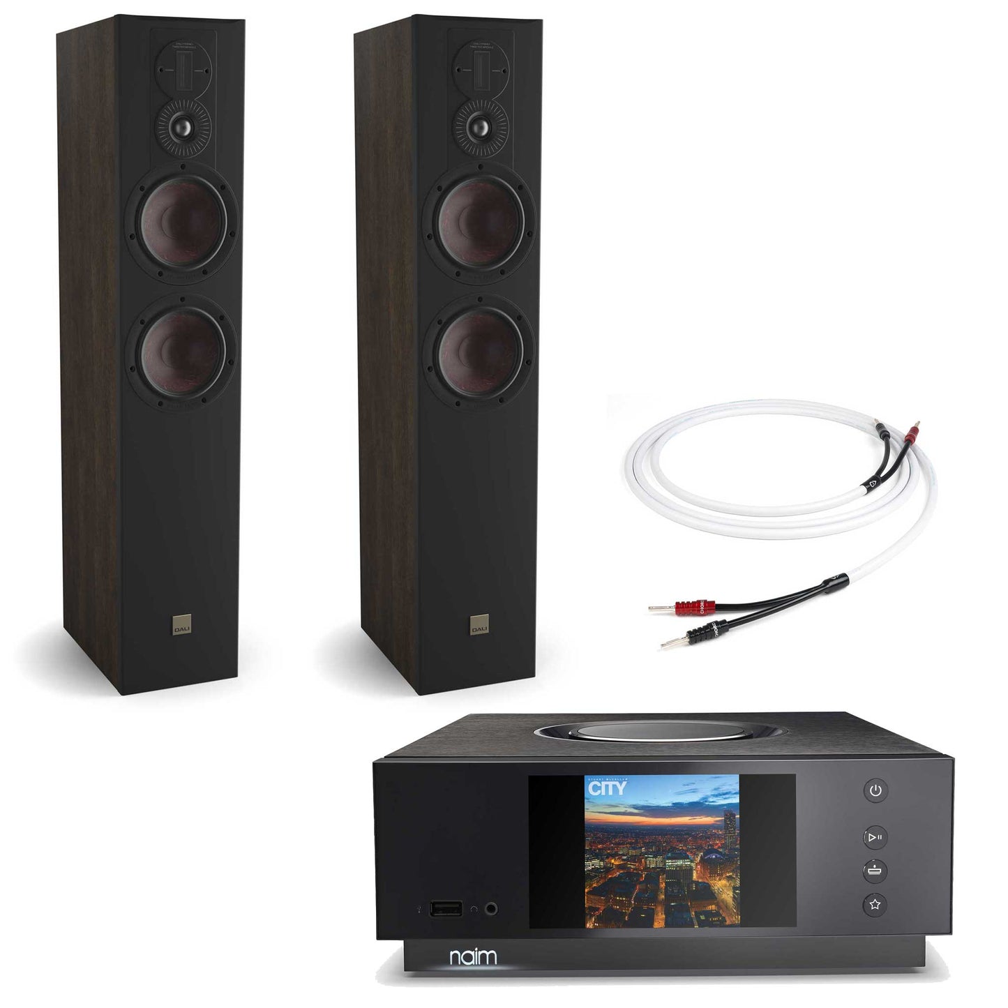 Naim Uniti Atom With Dali Opticon 6 MK2 Tobacco Oak