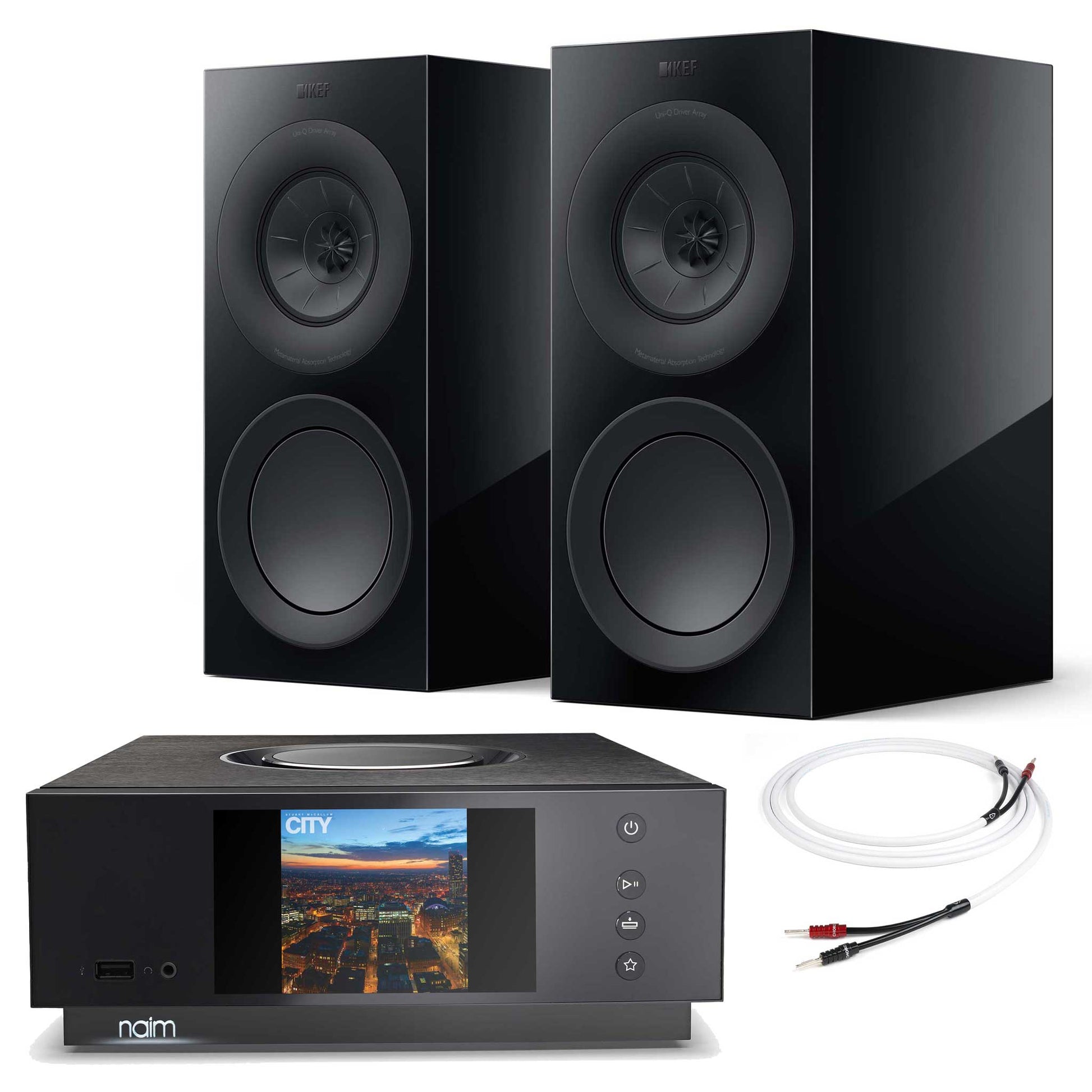 Naim Uniti Atom With KEF R3 Meta Black Gloss