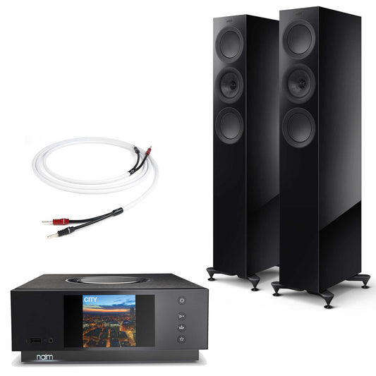 Naim Uniti Atom With KEF R5 Meta Black Gloss