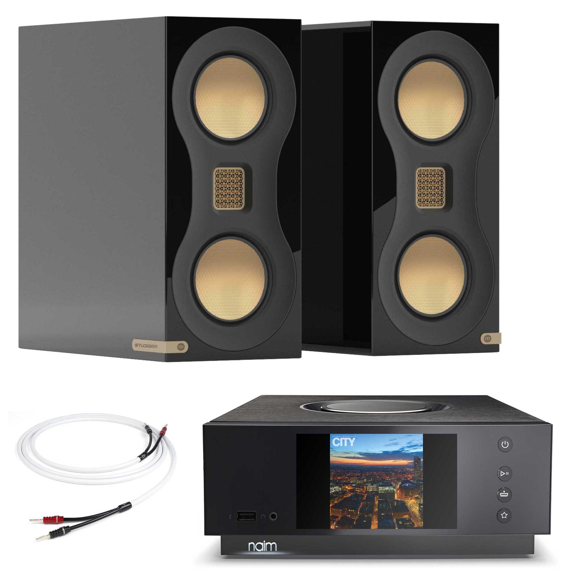 Naim Uniti Atom with Monitor Audio Studio 89 Bookshelf Speakers