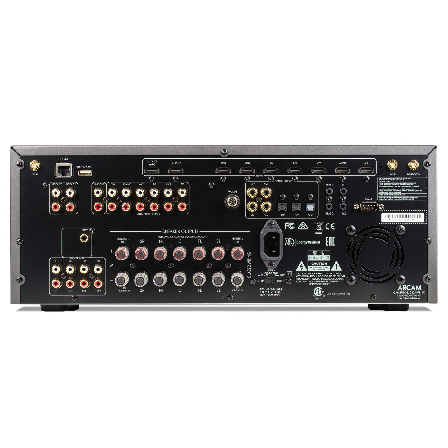 Arcam AVR5 Rear Panel