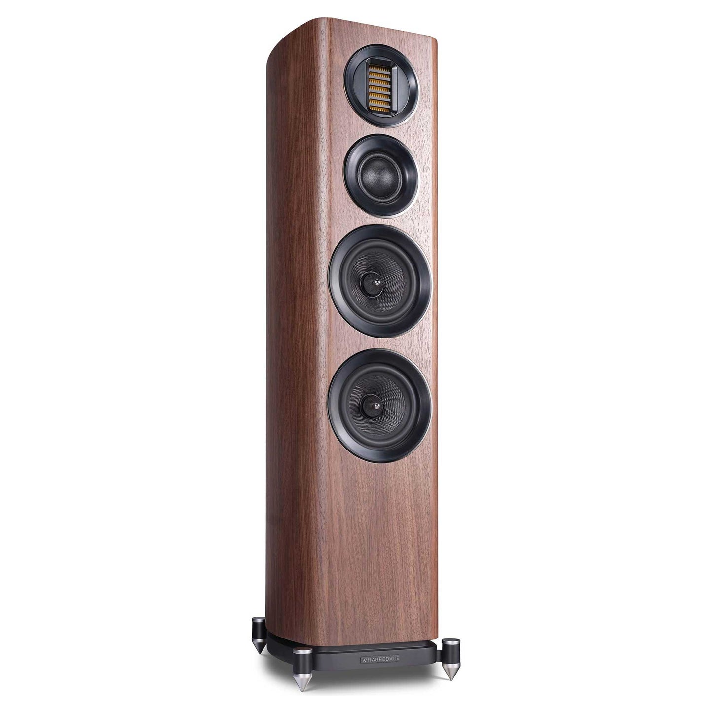 Wharfedale Evo 4.3 Walnut Angle Grille Off