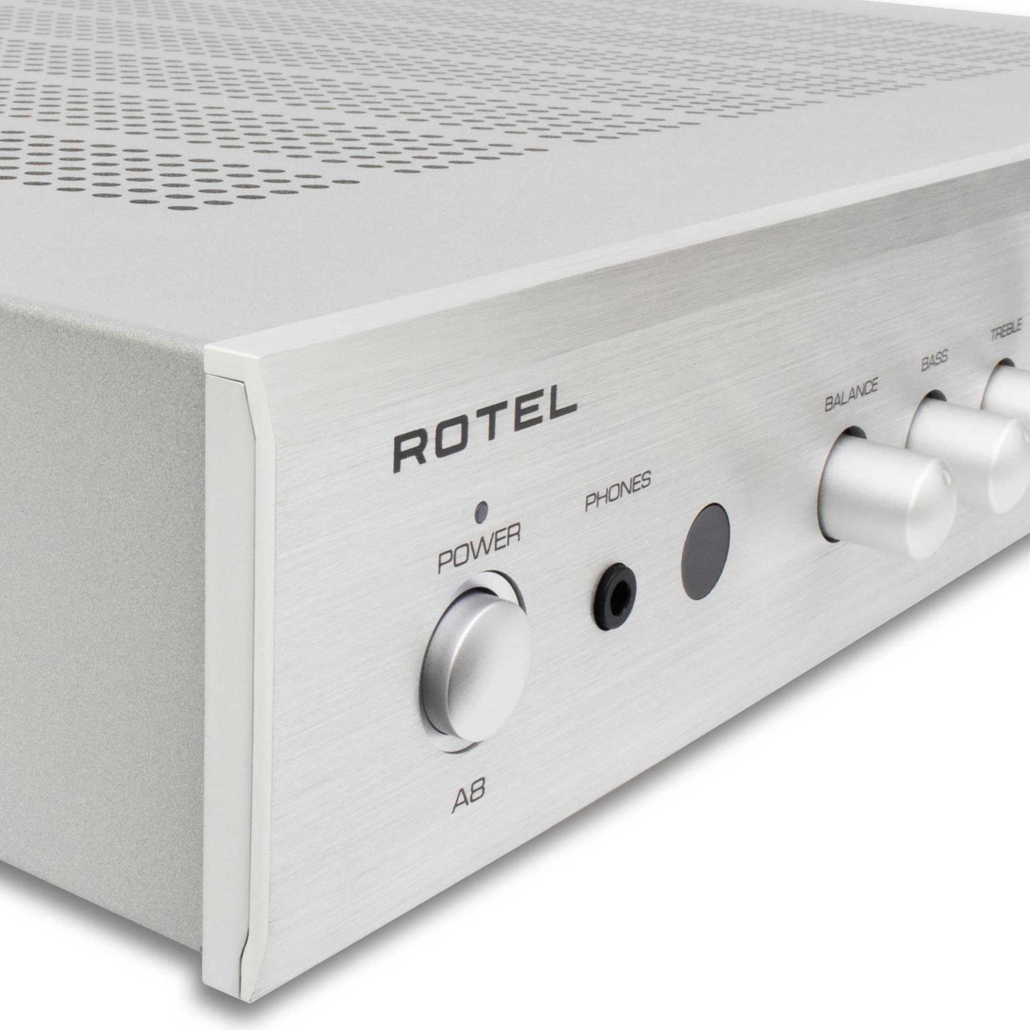 Rotel A8 Silver Front Panel Detail