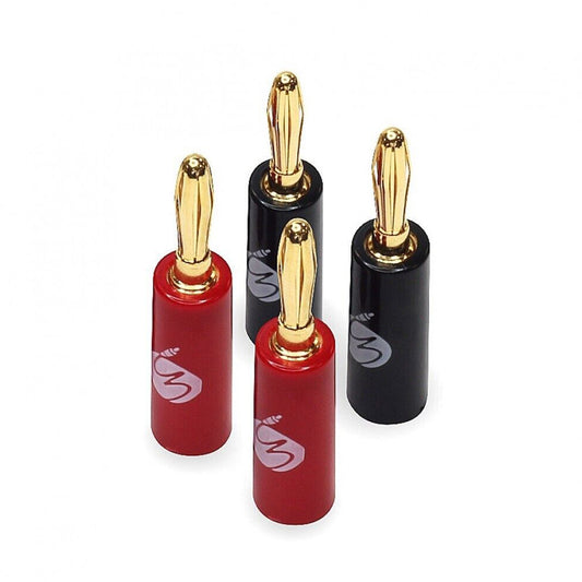 Easy Fit 4mm Banana Plugs (2 x red, 2 x black)