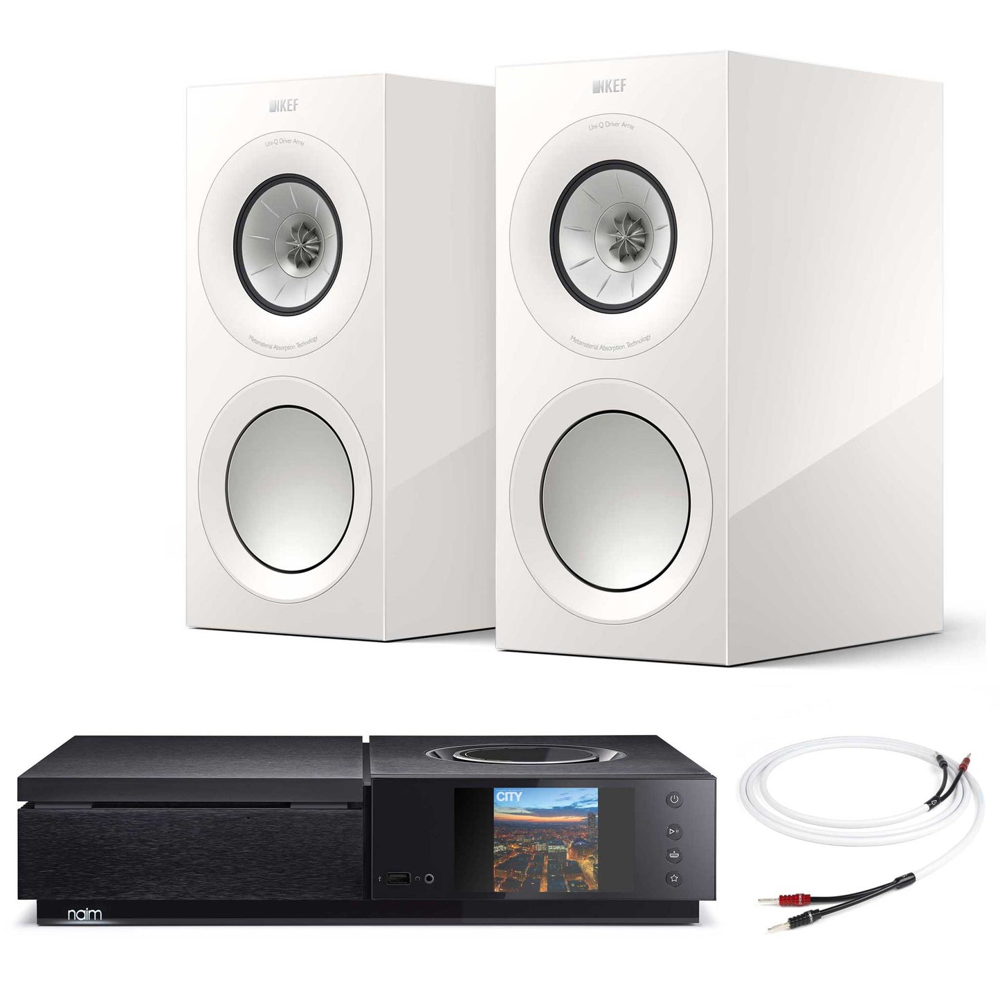 Naim Uniti Star with KEF R3 Meta White Gloss