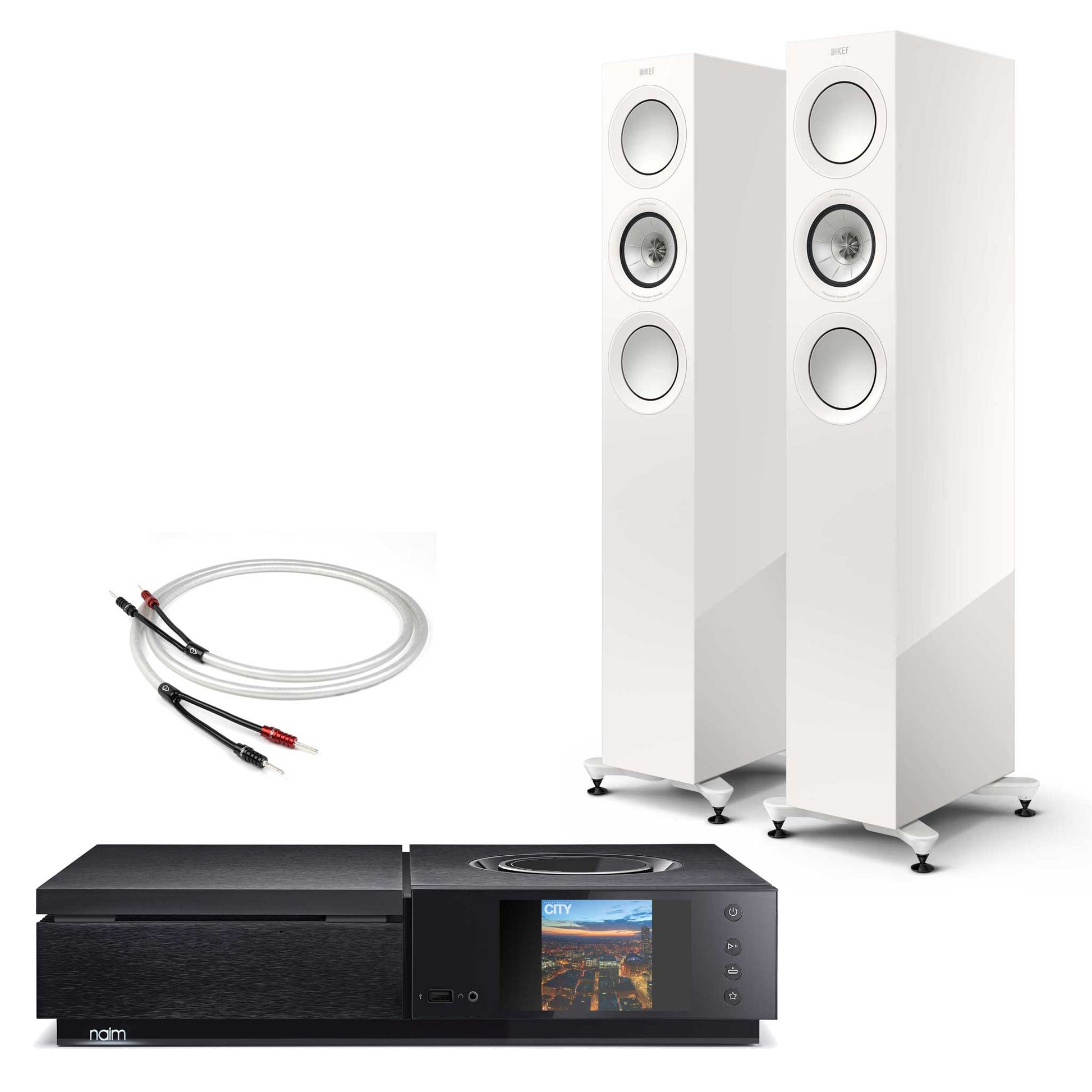 Naim Uniti Star With KEF R5 Meta White Gloss