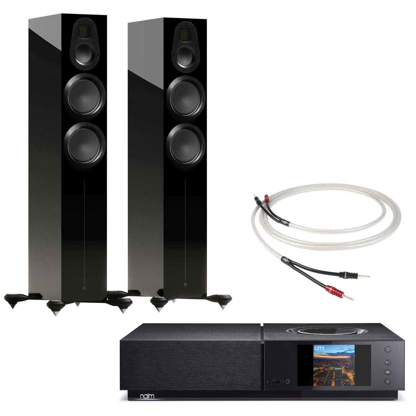 Naim Uniti Nova with Monitor Audio Gold 300 6G Speakers Gloss Black