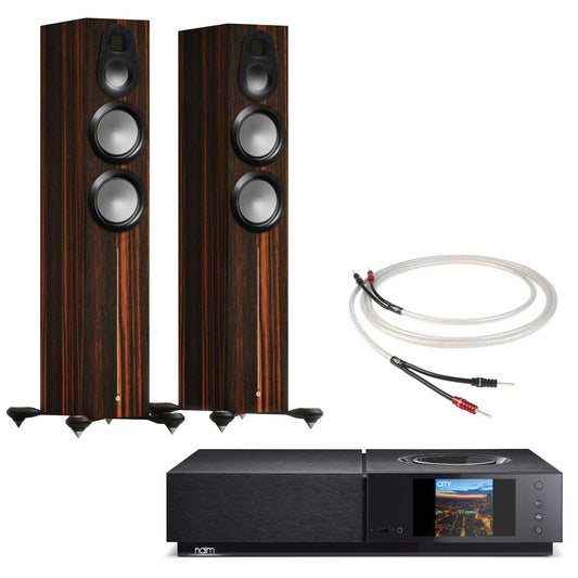 Naim Uniti Nova with Monitor Audio Gold 300 6G Speakers Macassar