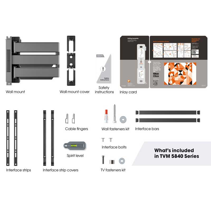 Vogels Elite TVM 5845 Kit Contents